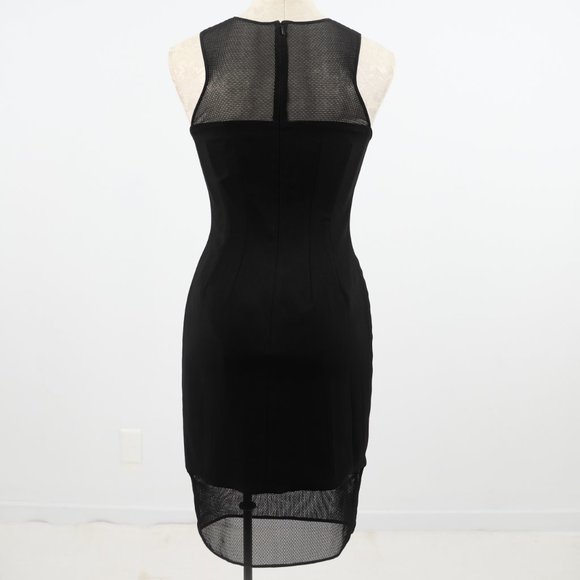 Jay Godfrey S Mesh Cutout Bodycon Midi Dress Black - Picture 4 of 9